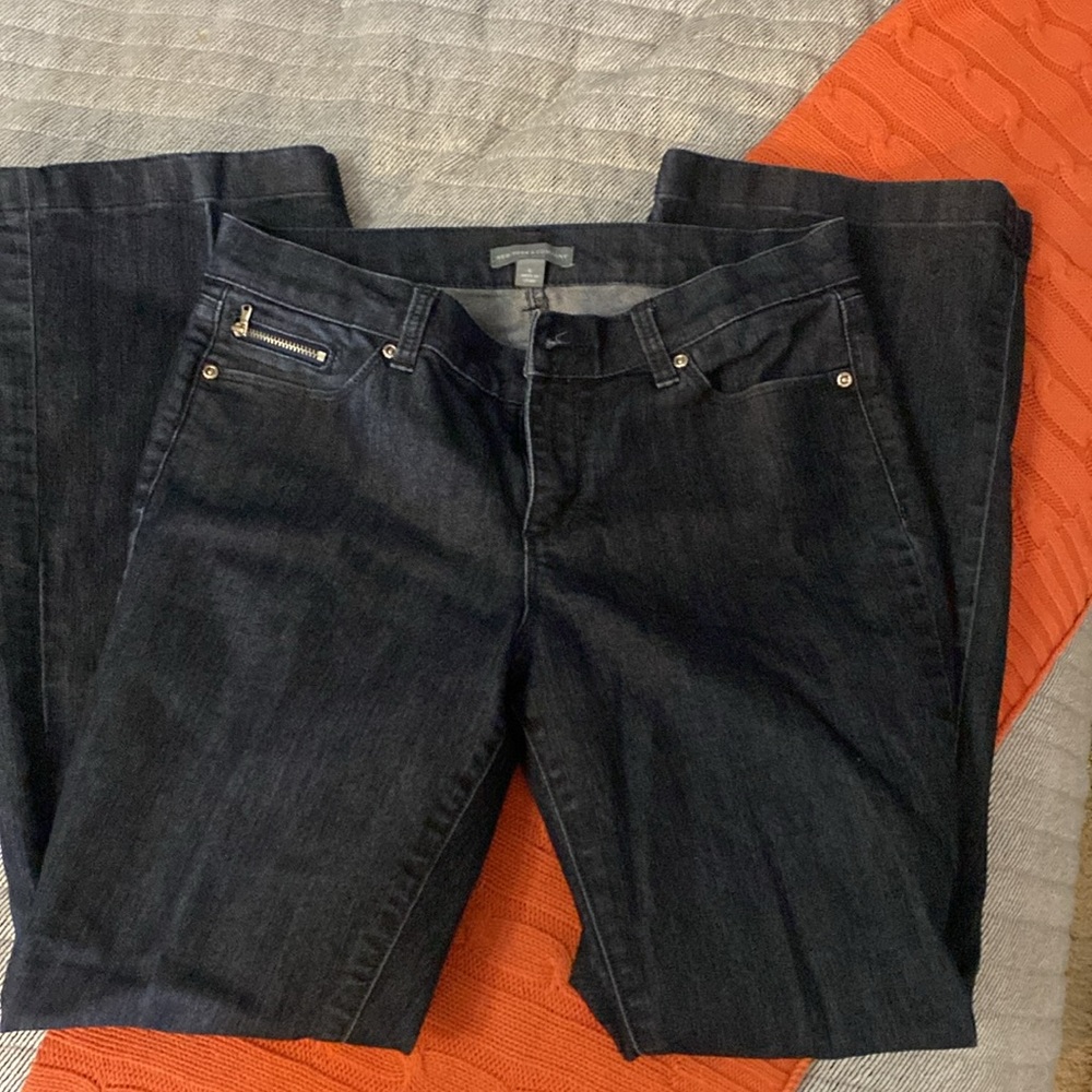 New York & Company dark flare jeans, size 6.